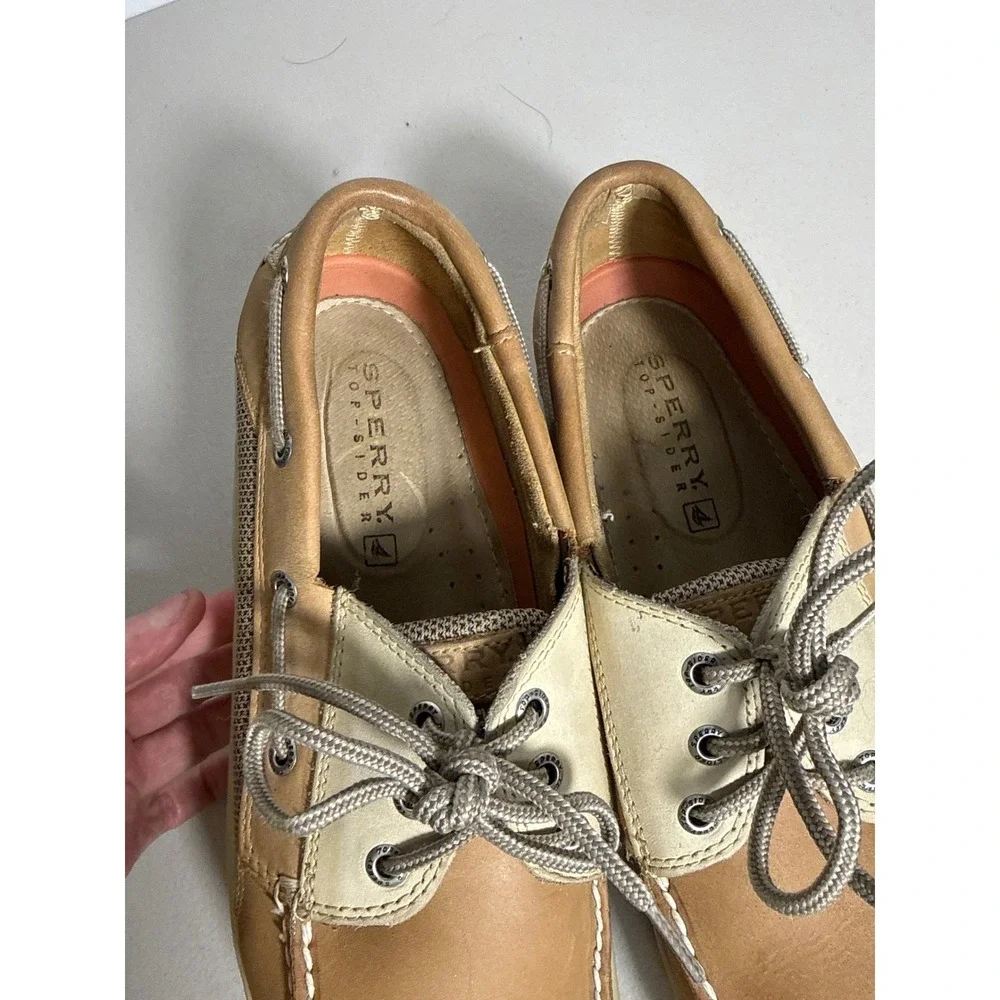 Sperry Top-Sider Billfish Mens Tan Leather Mesh Boat Shoe Contour System Sz 11.5